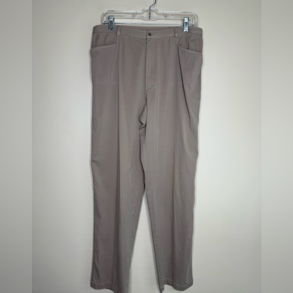 Chico's Design Tan Lightweight Side Elastic Waist Trousers Size Large or 12